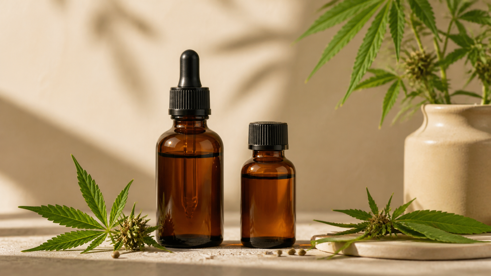 Unbranded CBN and CBD cannabinoid comparison