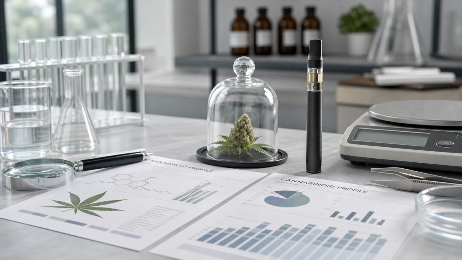 Editorial photograph for THC Potency vs. Total THC and THCA: How to Read the Numbers; illustrative image, not exact product packaging