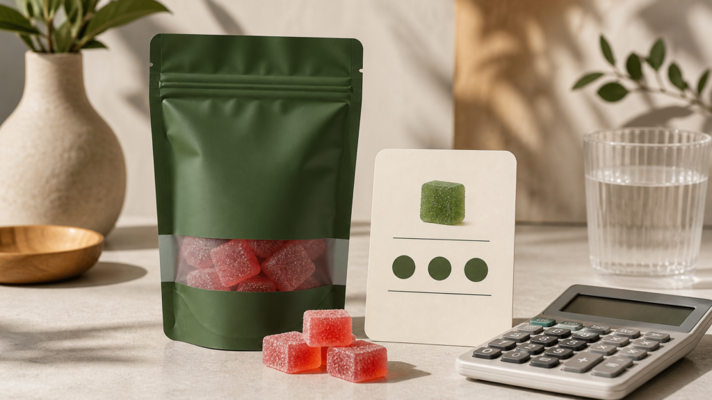 Delta-9 gummies label and serving guide