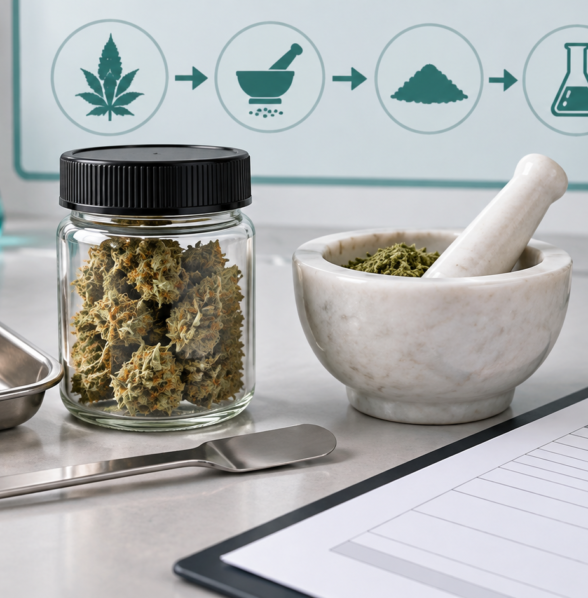 Cannabis COA sample homogenization and testing guide